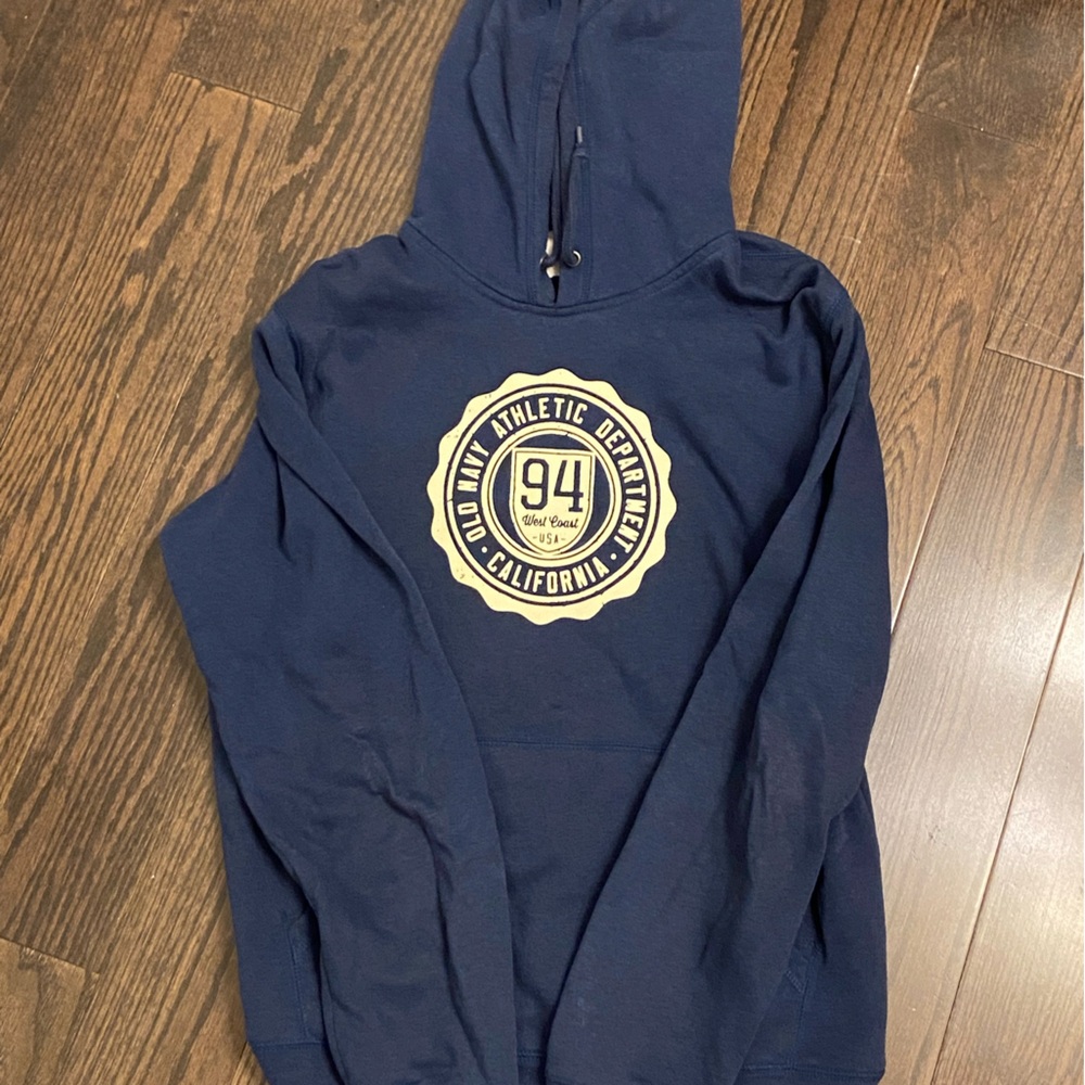 Old navy vintage navy blue sweater/hoodie drawstring